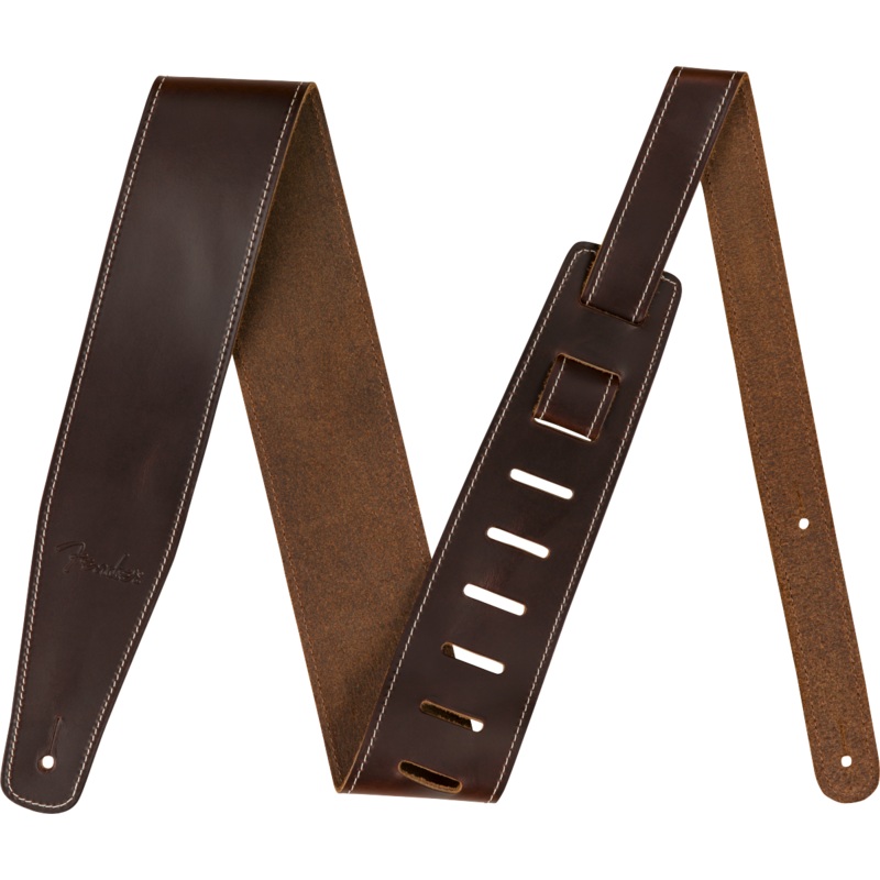 Fender Broken-In Leather Strap, Brown 2.5"