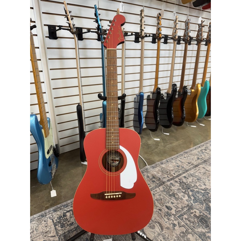 Fender Malibu Player Acoustic Electric Guitar - Fiesta Red