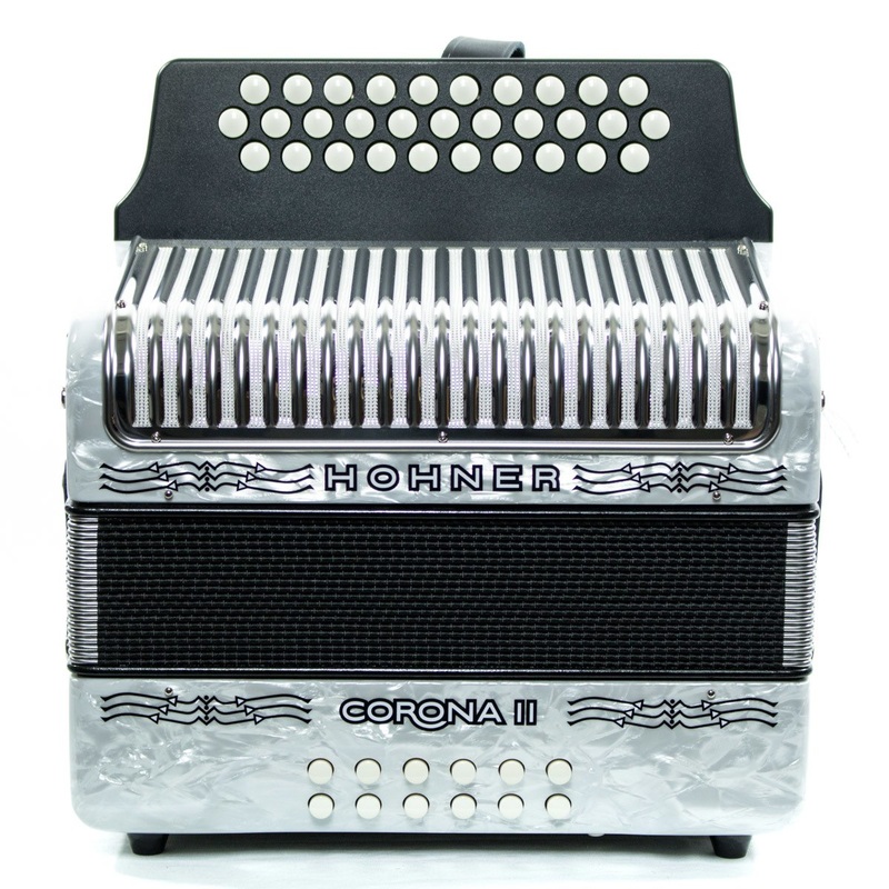 Hohner Corona II FBbEb Button Accordion - White