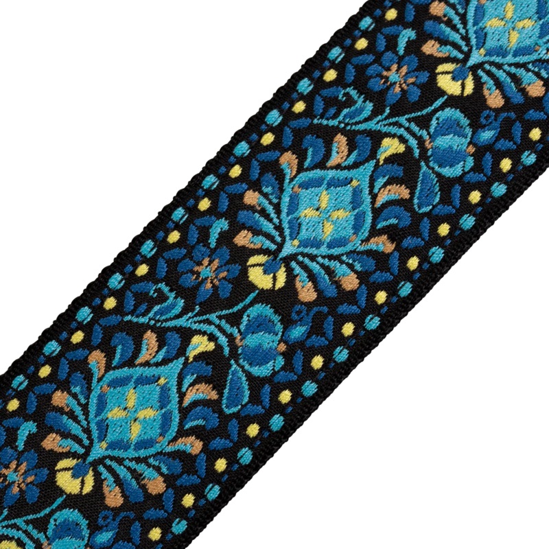 Levy's M8HT-04 Hootenanny Series Guitar Strap - Blue and Yellow Floral