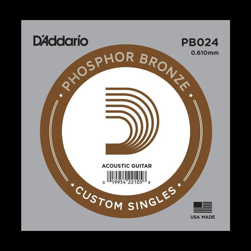 D'Addario PB024 Single Phosphor Bronze Acoustic Guitar String (.024)