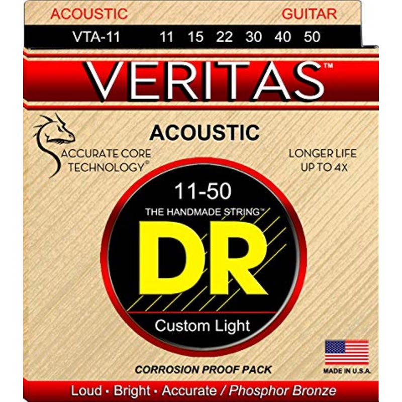 DRSTRINGS VTA-11 VERITAS Acoustic Guitar Strings 11-50 Acoustic Guitar String Set