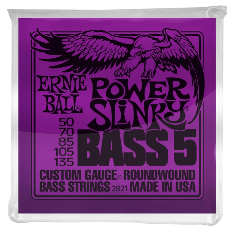Ernie Ball Power Slinky 5-String Nickel Wound Electric Bass Strings - 50-135 Gauge