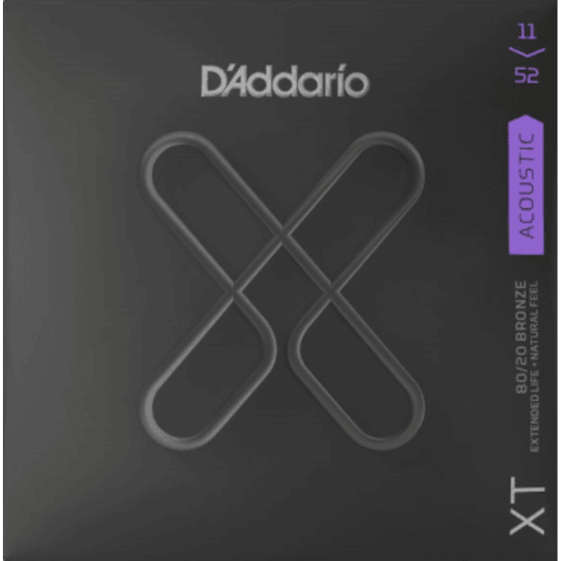 D'Addario XT Coated Acoustic String Set, 80/20 Bronze, Custom Light .011-.052