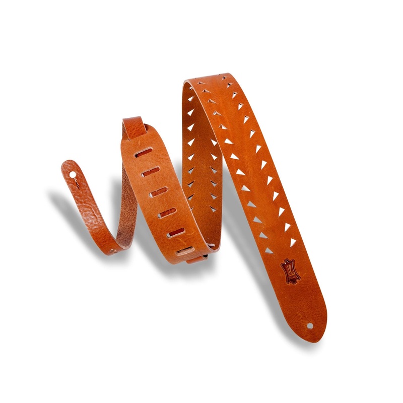 Levy's M12TTV-TAN Tiger Tooth Punch Out Guitar Strap
