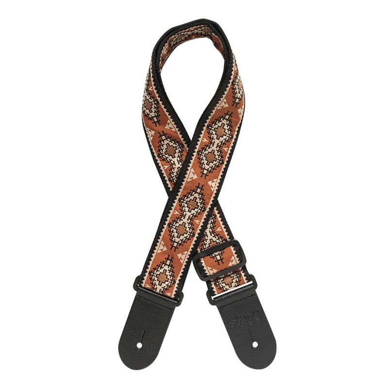 Stagg SWO DIAM Woven Strap Diamond Orange Guitar Strap