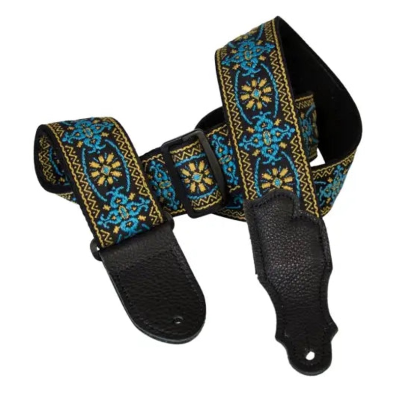 Franklin Retro Folk Weave Guitar Strap Turquoise F1-T