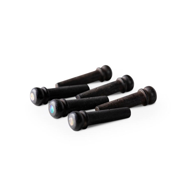 Taylor Ebony with Abalone Dot Bridge Pins Set of 6