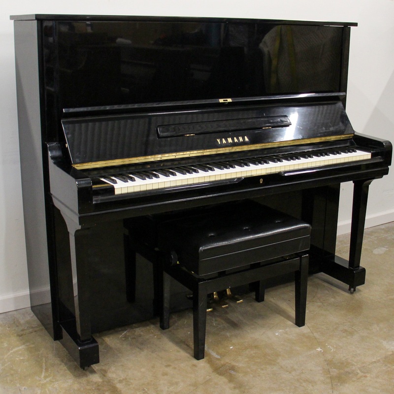 Yamaha U3H Polished Ebony Studio with bench -H1600921