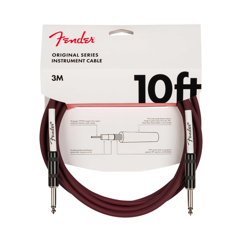 Fender Original Series 10ft Instrument Cable, Oxblood