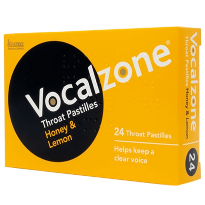 Vocalzone Throat Pastille, Honey & Lemon, 24 pack