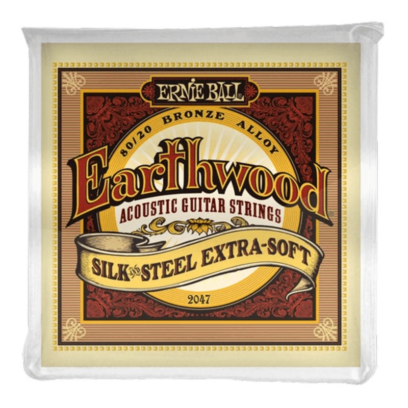 Ernie Ball Earthwood Silk & Steel Acoustic String Set, Extra Soft .010-.050