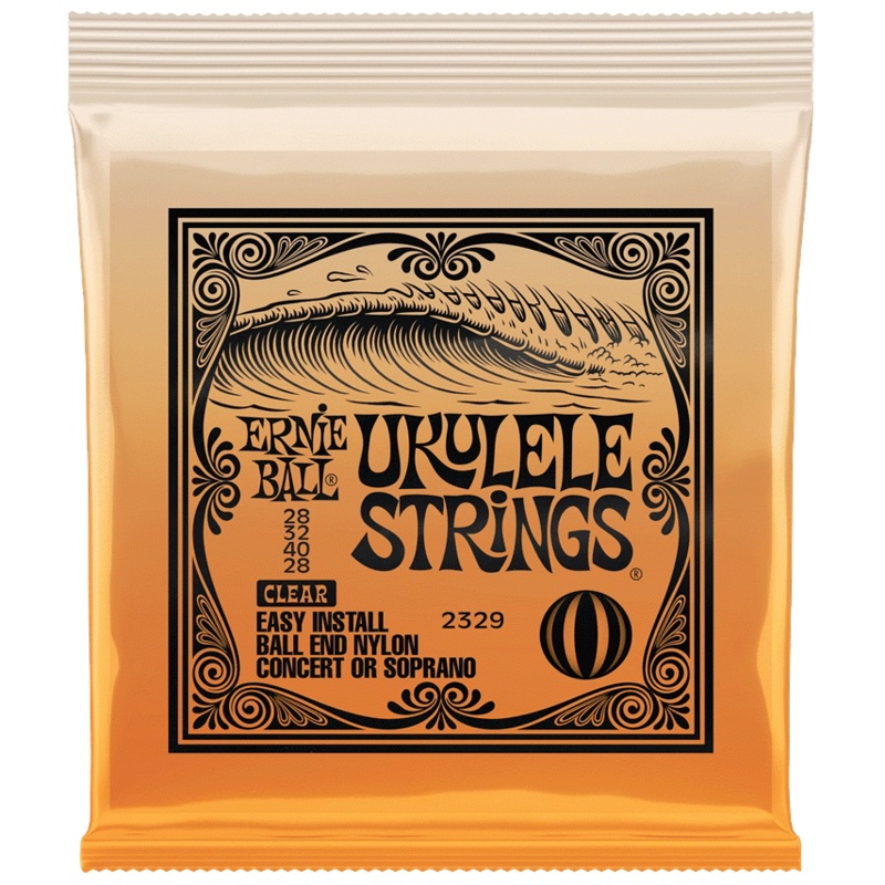 Ernie Ball Ukulele String Set, Ball End, Concert/Soprano, Clear
