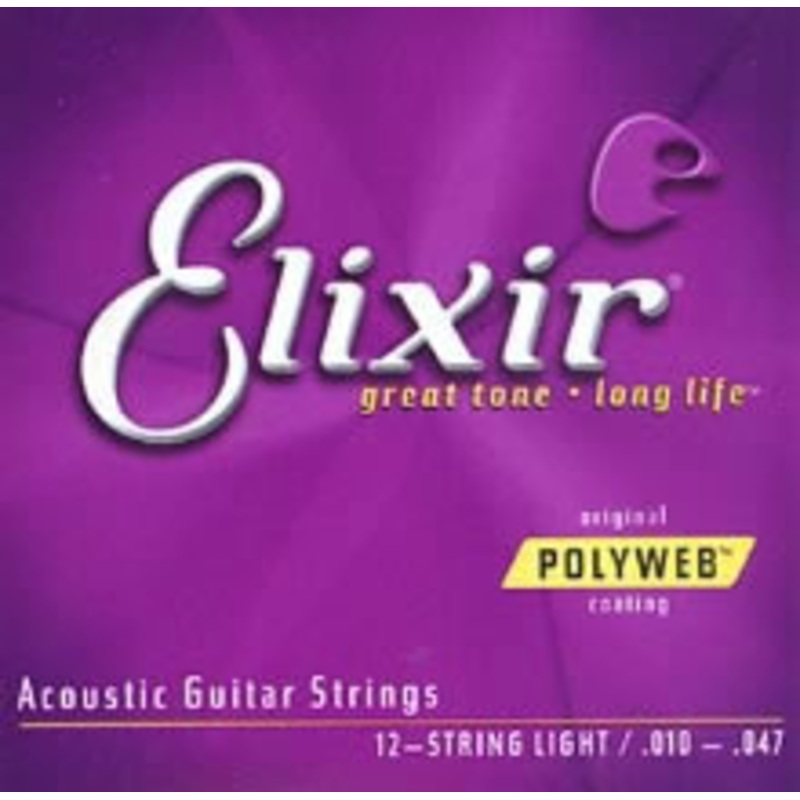 Elixir 11150 12-String Light Polyweb 10-47 Acoustic Guitar String Set
