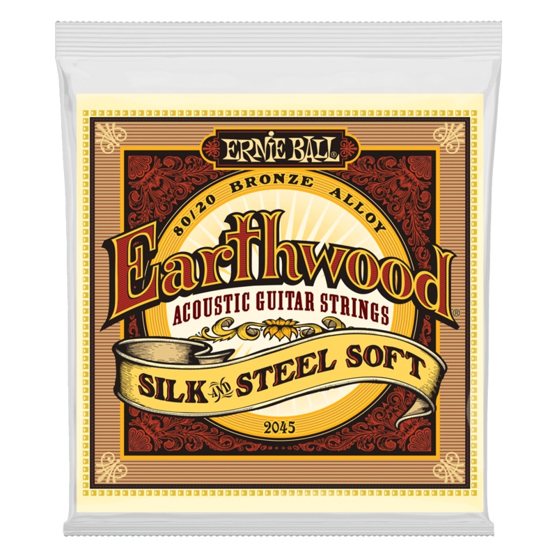 Ernie Ball 2045 Earthwood 80/20 Bronze Silk and Steel Soft Acoustic Guitar Strings (11-52)