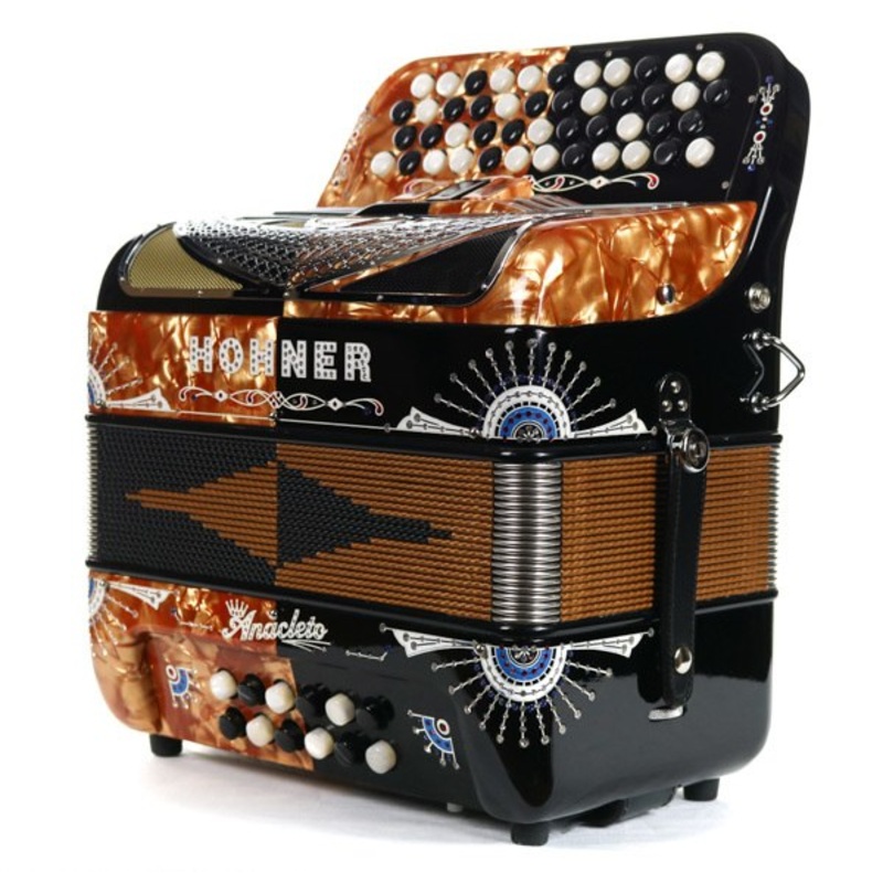 Hohner Anacleto Rey Del Norte II EADG 4-Row Accordion Black & Gold