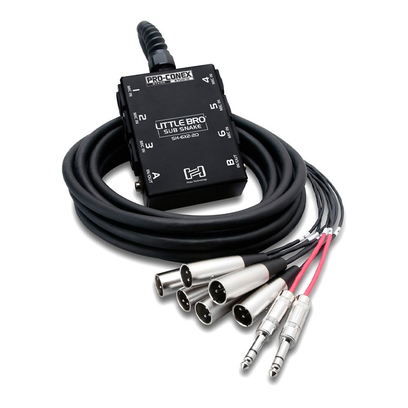Hosa Technology Little Bro Sub Snake 6 x XLR Sends and 2 x 1/4 in TRS Returns