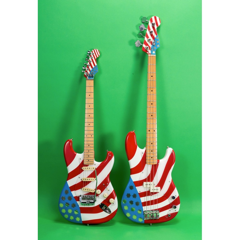 1983 Fender Precision Bass and 1985 Fender Stratocaster Buddy Miles Electric Flags