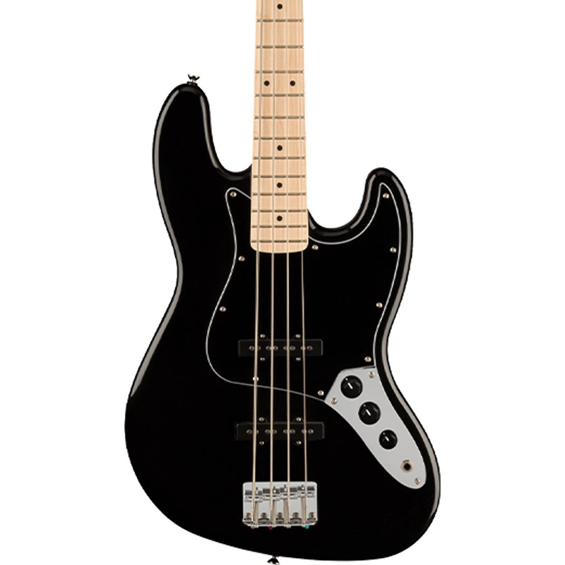 Pre-Owned Squier Affinity Series Jazz Bass, Maple Fingerboard, Black Pickguard - Black | Used