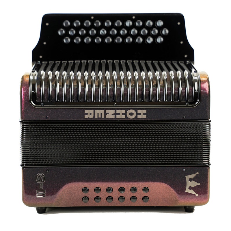Pre-Owned Hohner Corona C-II FBE Red to Gold Diatonic Accordion | Used
