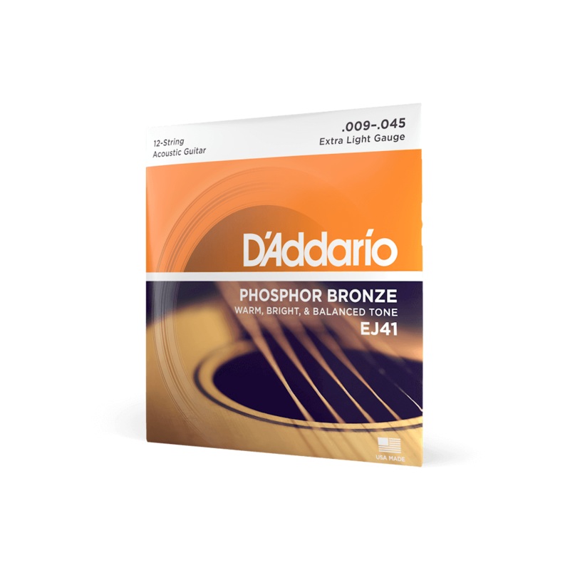 D'Addario EJ41 12-String Phosphor Bronze Extra Light Acoustic Guitar Strings