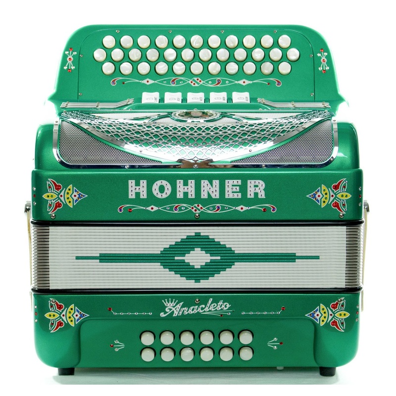 Hohner Anacleto Rey Del Norte III GCF Compact Accordion Green