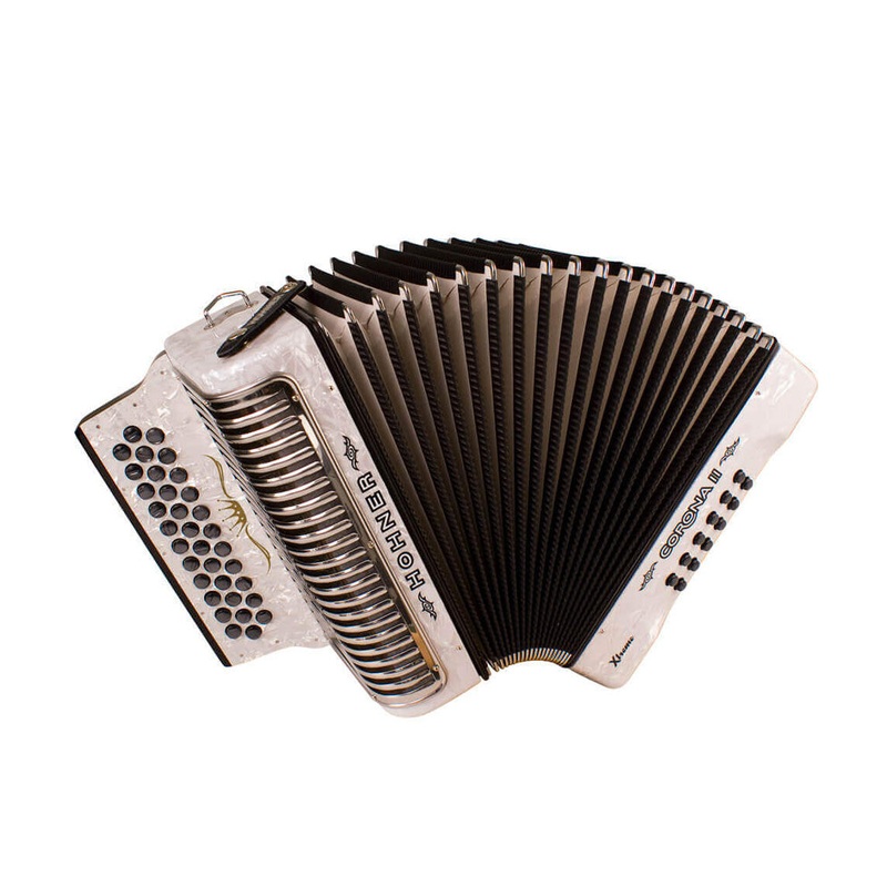 Pre-Owned Hohner Corona II Xtreme GCF Accordion, White | Used