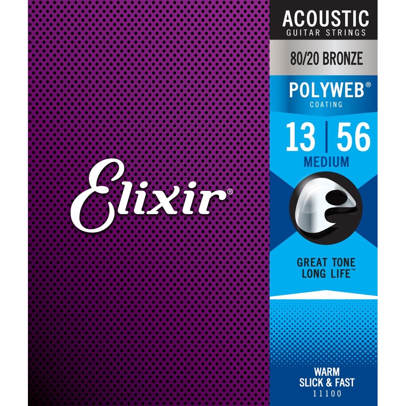 Elixir 11100 Polyweb 80/20 Bronze Extra Light Acoustic Guitar Strings