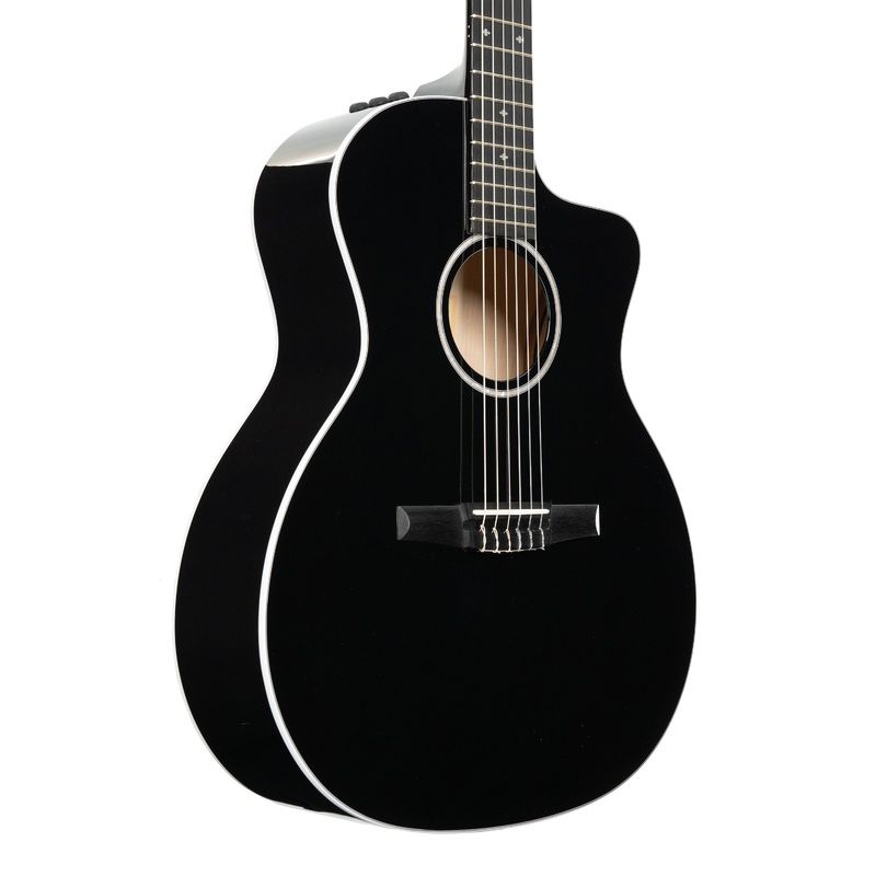 Taylor 214ce-N DLX Special Edition Nylon-String Acoustic-Electric Guitar - Black