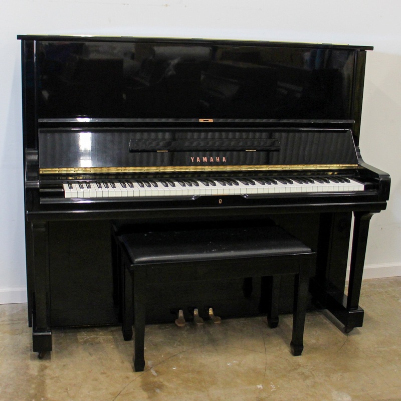 Yamaha U3H Polished Ebony Studio Piano with bench