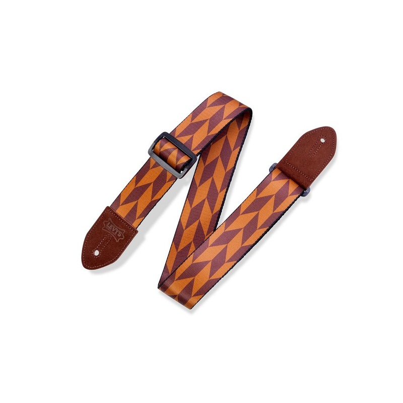 Levy's MPF2-004 Offset Arrow Guitar Brown/Gold Print Strap