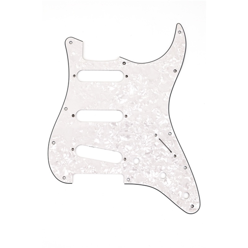 Fender Pickguard, Strat, 11 Hole, 4-Ply White Pearl