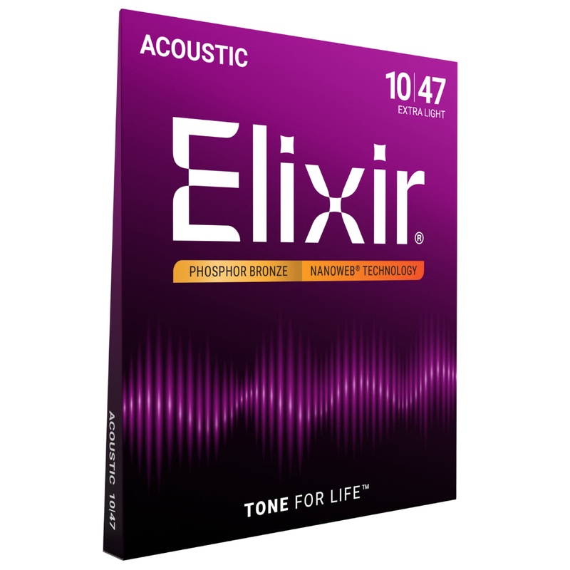 Elixir Nanoweb Phosphor Bronze Extra Light (010-.047) Acoustic Strings