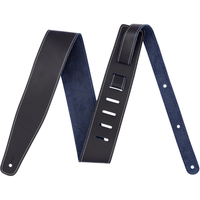 Fender Broken-In Leather Strap, Blue 2.5"