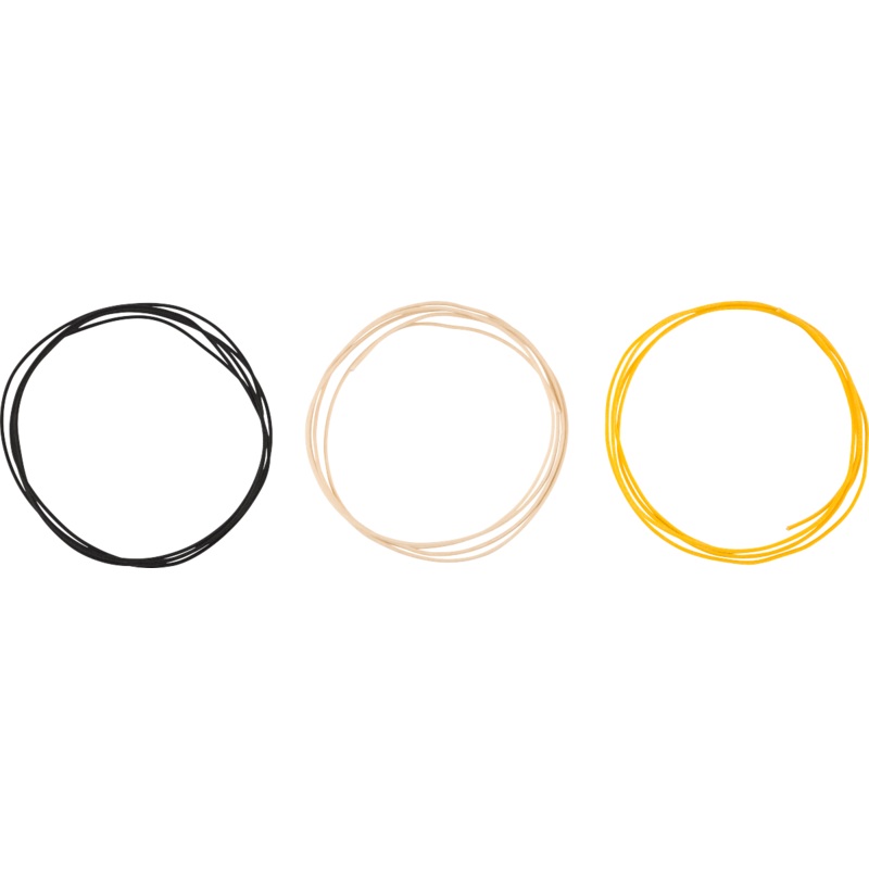 Fender Pure Vintage Cloth Wire, 22 AWG, Black, White, Yellow, 5'