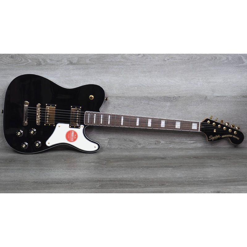 Squier Limited Edition Paranormal Troublemaker Telecaster Deluxe, Laurel Fingerboard, Parchment Pickguard, Black
