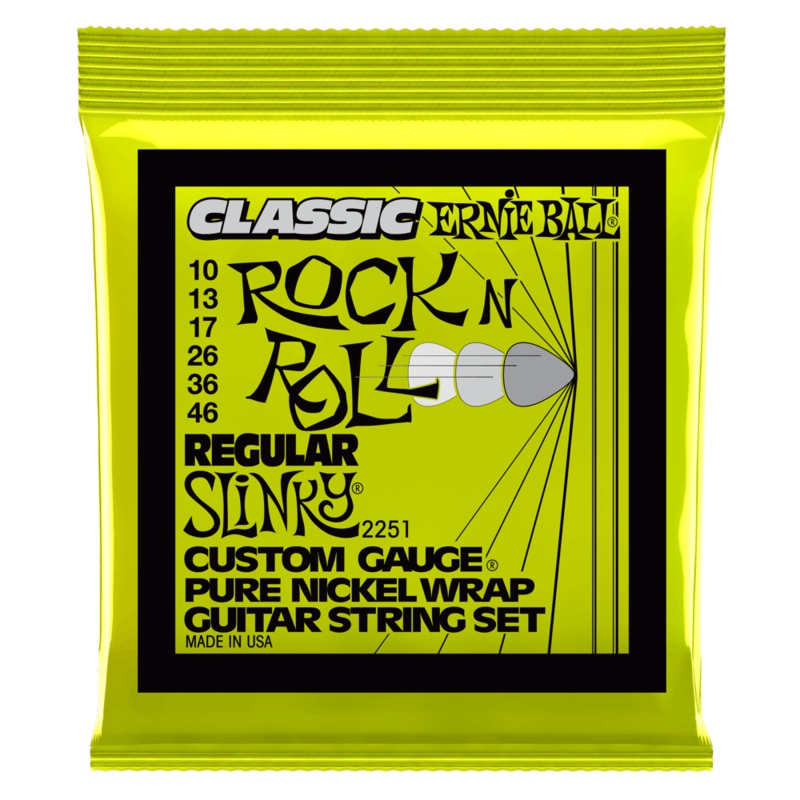 Used Ernie Ball REGULAR SLINKY CLASSIC ROCK N ROLL PURE NICKEL WRAP ELECTRIC GUITAR STRINGS
