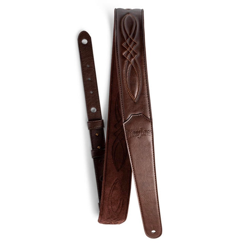 Taylor 2" Vegan Leather Guitar Strap Chocolate Brown