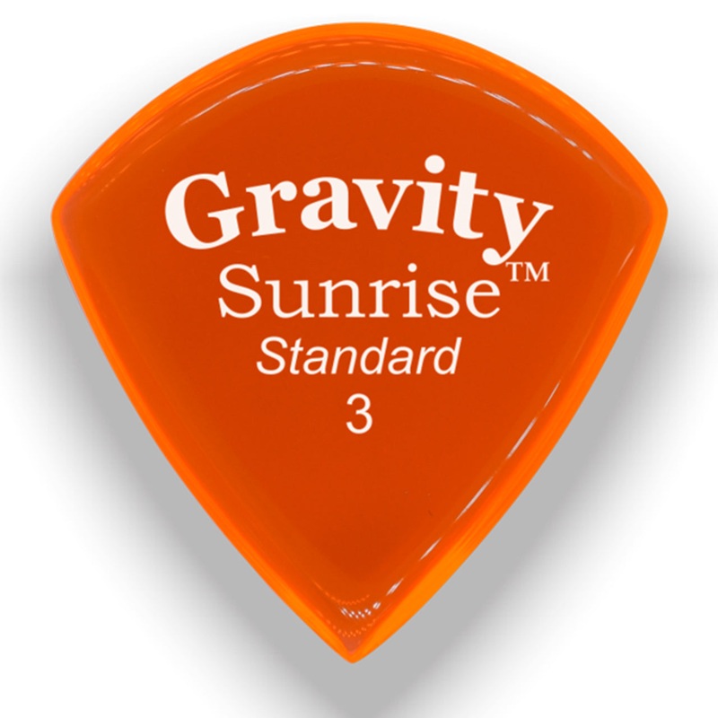 Used Gravity Picks Sunrise Standard Polished Pick, 3mm, Orange