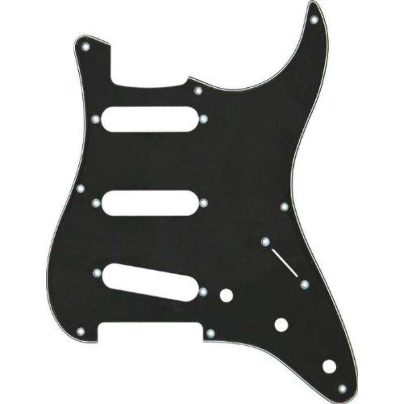 Fender Pickguard, 50s Strat, 8 Hole S/S/S Configuration, 3-Ply, Black