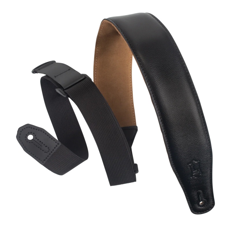 Levy's MRHGS-BLK Leather Right Height Series Guitar Strap - Black