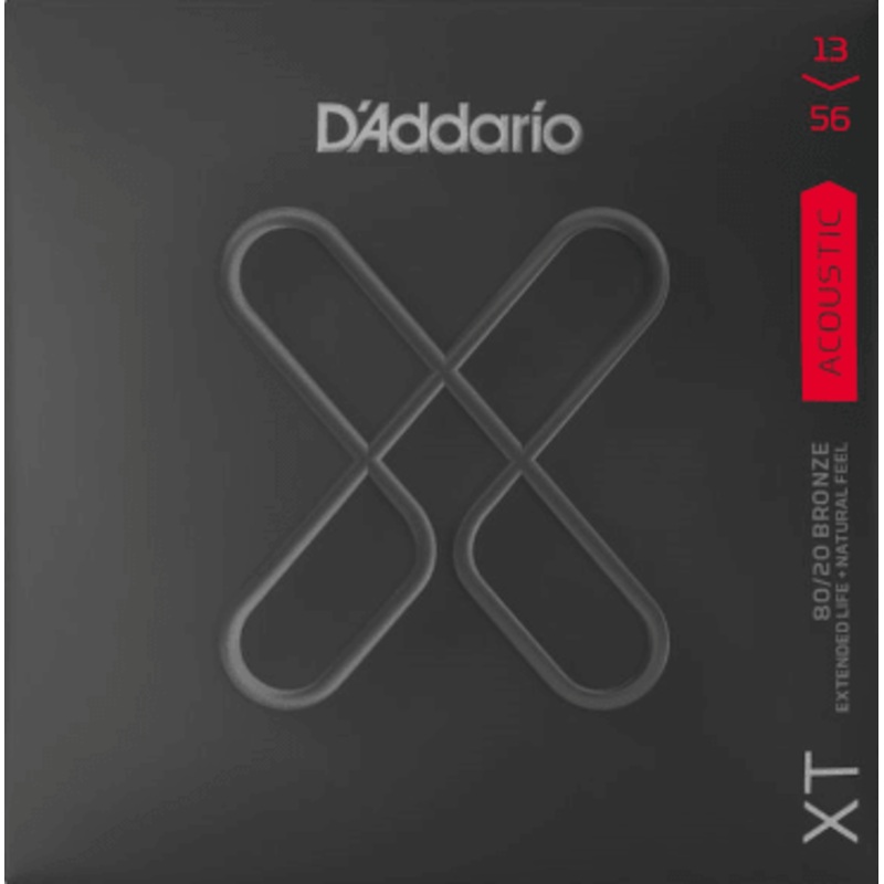 D'Addario XT Coated Acoustic String Set, 80/20 Bronze, 80/20 Bronze, Light Top/Medium .013-.056