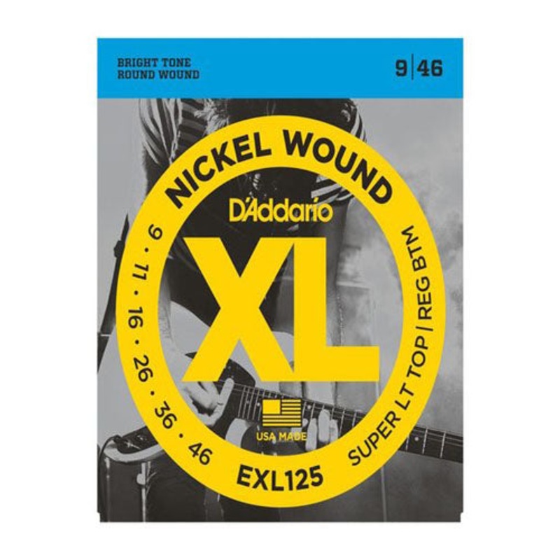 D'addario EXL125 Nickel Wound Super Light Top/ Regular Bottom 9-46