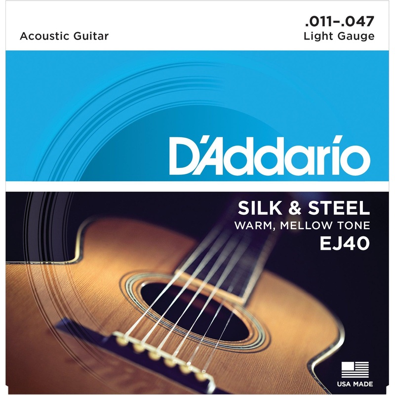 D'Addario Silk & Steel Acoustic String Set, EJ40 .011-.047