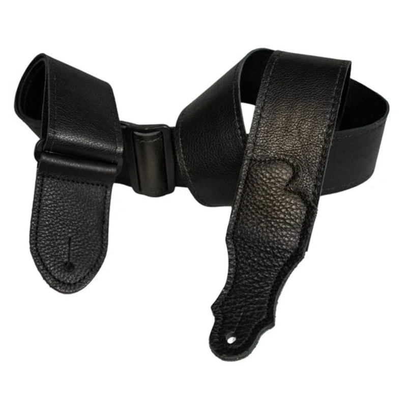 Franklin Strap D60-BK-BK 2'' Deluxe 60 Black Leather Guitar Strap - Black