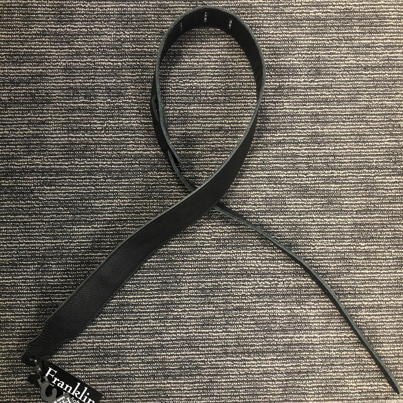 Franklin Straps 4A-BK-BK 2" Black Leather/Black Stitch/Buck Backing