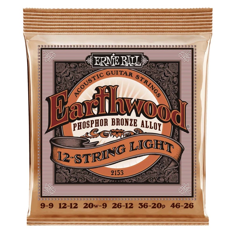 Ernie Ball Light Earthwood Phosphor Bronze 12-String Acoustic Guitar Strings 9-46 Gauge