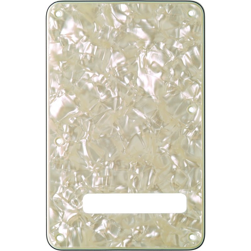 Fender Backplate, Stratocaster, Aged White Moto, 4-Ply