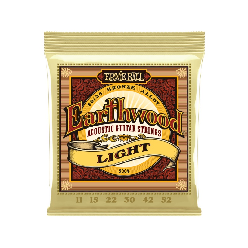 Ernie Ball 2004 Earthwood 80/20 Bronze Acoustic Guitar Strings, Light