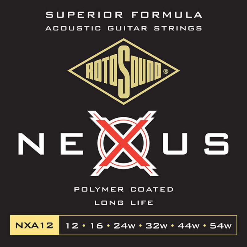 Rotosound Nexus Clear Coated Phosphor Bronze Acoustic Medium Light 12-54 NXA12